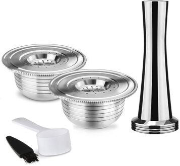 Icafilas Rvs Reusalbe Koffie Cpaule Pakking & Filter Espresso Voor Bialetti Opera Macchina Coffeeware Capsulas licht grijs
