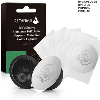 Icafilas Stianless Staal Herbruikbare Vertuoline Capsule Voor Nespresso Vertuo Koffie Filter Espresso Voor Vertuo Plus & Dl Evn 155 10 Capsules