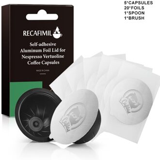 Icafilas Stianless Staal Herbruikbare Vertuoline Capsule Voor Nespresso Vertuo Koffie Filter Espresso Voor Vertuo Plus & Dl Evn 155 5 Capsules