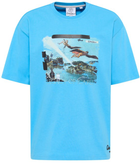 Icarus Oversize T-shirt Carlo Colucci , Blue , Heren - 2Xl,Xl,L,M,S