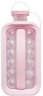 Ice Ball Maker 2-In-1 Ijs Kubieke Maker Waterkoker Antislip Ijs Kubieke Maker Container Met Deksel voor Cocktail Iced Koffie Ijsthee roze