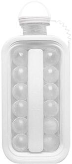 Ice Ball Maker 2-In-1 Ijs Kubieke Maker Waterkoker Antislip Ijs Kubieke Maker Container Met Deksel voor Cocktail Iced Koffie Ijsthee wit