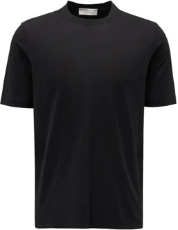 Ice Cotton Zwarte T-shirt met korte mouwen Filippo De Laurentiis , Black , Heren - 2Xl,Xl,L,M,4Xl,3Xl