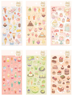 Ice Cream Dessert Cake Gilding Journal Decorative Stickers Scrapbooking Mobile Phone Stickers Stationery DIY Album Stickers