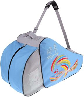 Ice Skate Tas Premium Nylon Pouch Case Te Dragen Rolschaatsen Inline Voor Kids & Volwassenen, met Speciale Patroon blauw