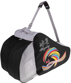 Ice Skate Tas Premium Nylon Pouch Case Te Dragen Rolschaatsen Inline Voor Kids & Volwassenen, met Speciale Patroon zwart