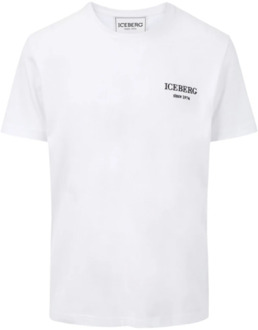 Iceberg 5D Heritage Logo T-Shirt voor Heren Iceberg , White , Heren - Xl,L,M,S