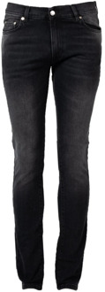 Iceberg Aansluitende Skinny Jeans met Vintage Wassing Iceberg , Black , Heren - W30,W33,W36,W34