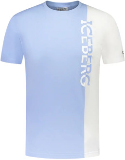 Iceberg Beachwear tee vertical logo sky Blauw