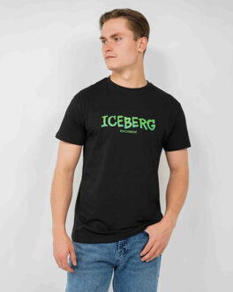 Iceberg Beachwear vertical logo tee Zwart - XL