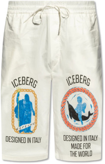 Iceberg Bedrukte shorts Iceberg , White , Heren - Xl,L,M,S
