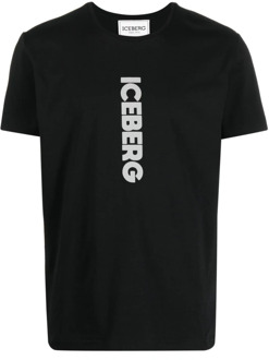 Iceberg Casual Heren T-Shirt Iceberg , Black , Heren - 2Xl,Xl,L,M,S,4Xl,3Xl