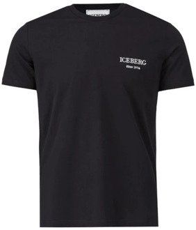 Iceberg Heritage Logo T-Shirt Zwart Iceberg , Black , Heren - 2Xl,Xl,L,M