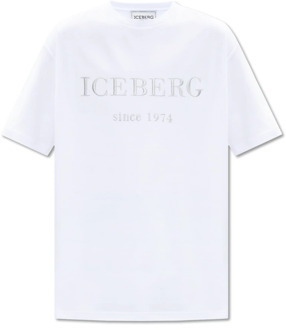 Iceberg Logo T-shirt Iceberg , White , Heren - L,M,S