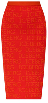 Iceberg Rok met logo Iceberg , Red , Dames - XS