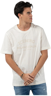 Iceberg Stijlvolle Loose Fit T-Shirt Iceberg , White , Heren - 2Xl,Xl,L,M,S