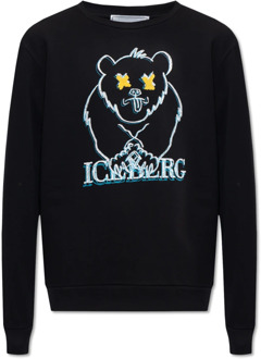 Iceberg Sweatshirt met logo Iceberg , Black , Heren - Xl,L