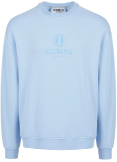 Iceberg Sweatshirt met logo Iceberg , Blue , Heren - 2Xl,Xl,L,S