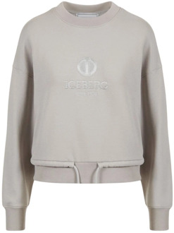 Iceberg Sweatshirt met logo Iceberg , Gray , Dames - M,Xs
