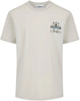 Iceberg T-shirt met cartoonafbeeldingen Iceberg , Gray , Heren - 2Xl,Xl,L,M,S,4Xl,3Xl