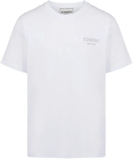 Iceberg T-shirt met geborduurd logo Iceberg , White , Heren - Xl,L,M,S,3Xl