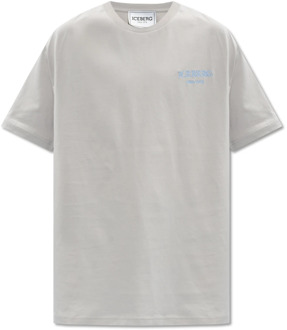 Iceberg T-shirt met logo Iceberg , Gray , Heren - 2Xl,L,M,S