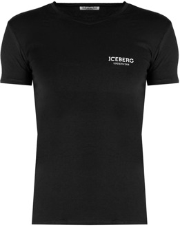 Iceberg T-Shirts Iceberg , Black , Heren - 2Xl,Xl,S
