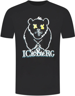 Iceberg T-Shirts Iceberg , Black , Heren - Xl,L,M,S