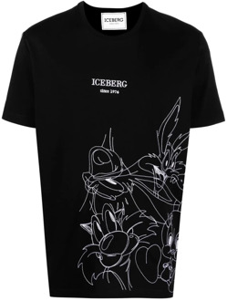 Iceberg Tee Black Outline Looney Tunes Iceberg , Black , Heren - Xl,L