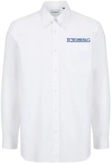 Iceberg Witte shirt met logo Iceberg , White , Heren