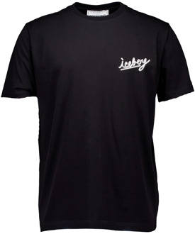 Iceberg Zwarte T-shirts Iceberg , Black , Heren - 2Xl,Xl,L,M,S