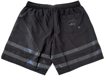 Iceberg Zwemshorts Reflecterende Strepen Sterren Zwart