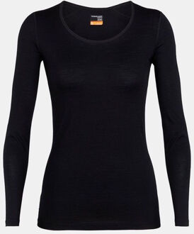 Icebreaker WOMENS 200 OASIS LS SCOOP - LONG SLEEVE - DAMES - ZWART