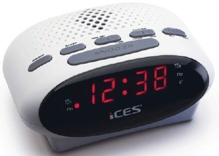ICES ICR-210 Wekker radio Wit