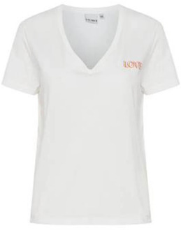 ICHI Stijlvolle Ss17 Dames T-shirt Ichi , White , Dames - 2Xl,Xl,L,M