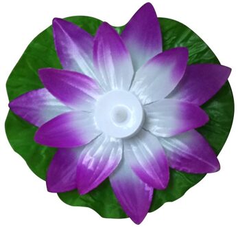 Icoco Led Kunstmatige Lotus Kleurrijke Veranderd Drijvende Bloem Lampen Water Zwembad Wishing Licht Lantaarns Party Supply Paars