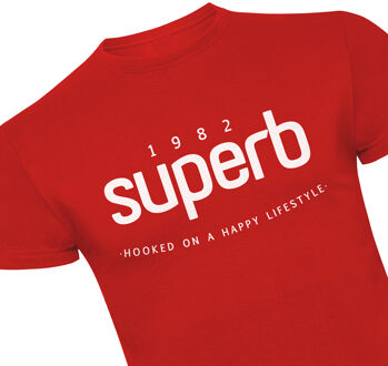 ICON TEE heren t-shirt met korte mouwen en ronde hals Rood