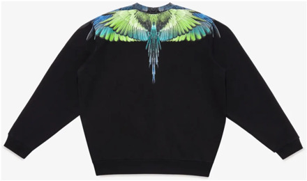 Icon Wings Crewneck Sweatshirt Marcelo Burlon , Black , Heren - 2Xl,Xl,L,M,S