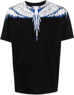 Icon Wings Regular T-shirt Zwart Wit Marcelo Burlon , Black , Heren - 2XL