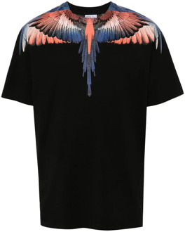 Icon wings t-shirt coral red Zwart - M