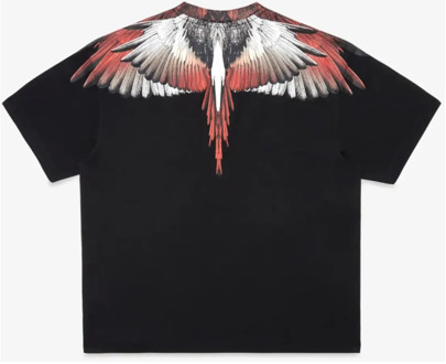 Icon Wings T-shirt Zwart Koraalrood Marcelo Burlon , Black , Heren - 2Xl,Xl,L,M,S