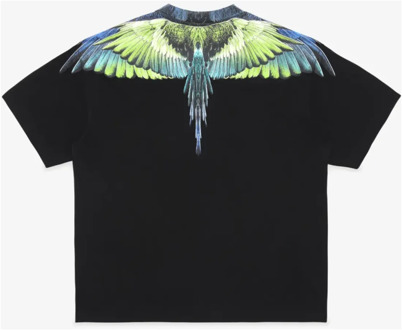 Icon Wings T-shirt Zwart Lichtgroen Marcelo Burlon , Multicolor , Heren - 2Xl,L,S