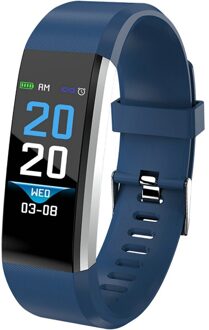 ID115 PLUS Sport Horloge mannen En vrouwen Stappenteller Fitness Tracking Hartslagmeter Met Bericht Herinnering Voor Android IOS blauw