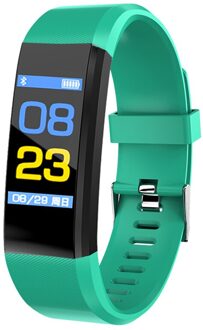 ID115 PLUS Sport Horloge mannen En vrouwen Stappenteller Fitness Tracking Hartslagmeter Met Bericht Herinnering Voor Android IOS groen