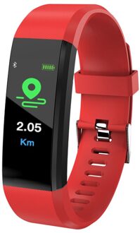 ID115 PLUS Sport Horloge mannen En vrouwen Stappenteller Fitness Tracking Hartslagmeter Met Bericht Herinnering Voor Android IOS rood