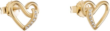 'Ida' Dames 925 Sterling Zilveren Stud Oorbellen - Goud ZO-7521/G - One Size