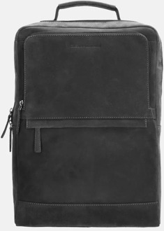 Idaho Rustic laptop rugzak zwart - H 41 x B 30.5 x D 10 cm