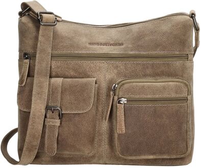 Idaho Shoulderbag darksand damestas Zand - H 25 x B 29 x D 10 cm