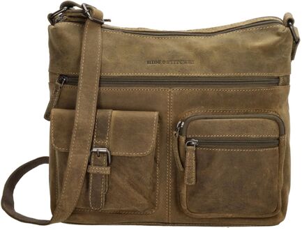Idaho Shoulderbag olivegreen damestas Groen - H 25 x B 29 x D 10 cm