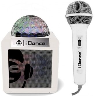 Idance CUBESING100WH Bluetooth Party Speaker met Disco LED-Verlichting - Wit